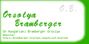 orsolya bramberger business card